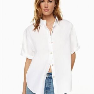 Aritzia White Classic White Button-Up Shirt